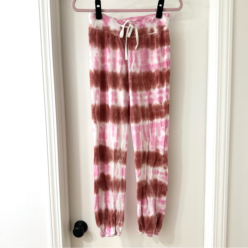 Sundry Pink and Wine Tie-Dye Basic Terry Jogger Sweatpants, Size 0 (Extra Small) - Picture 2 of 7
